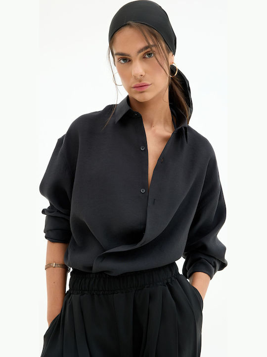 Long Sleeve Shirt In Regular Fit Black