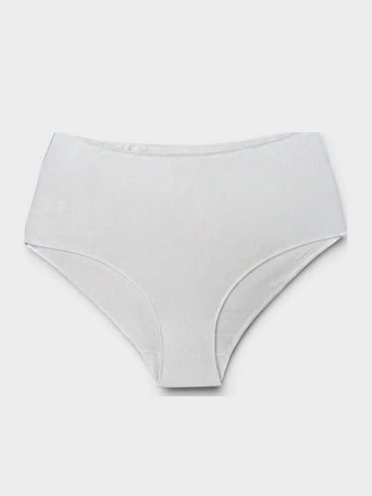 Βαμβακερά Ψηλόμεσα Γυναικεία Slip 3Pack Μπέζ/λευκό
