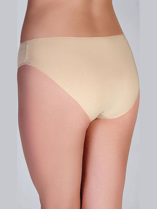 Βαμβακερά Γυναικεία Slip 3Pack Μπέζ/λευκό