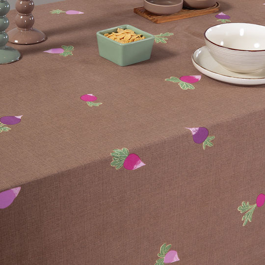Nef-Nef Homeware Покривка за маса Памучна Устойчива на петна Комплект Radish Brown 140x180см.