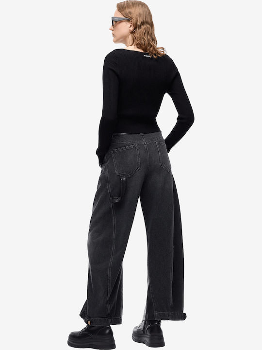Women's Jean Pants in Balloon Leg Style Black