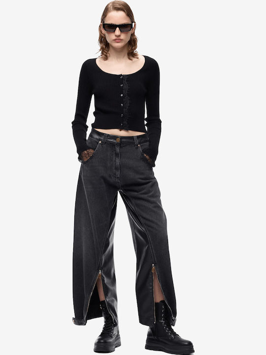 Women's Jean Pants in Balloon Leg Style Black