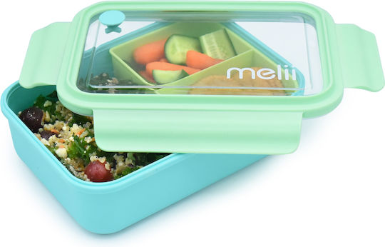 Melii Melii Kunststoff Mittagbox Blau Mit Fächern 1.25l