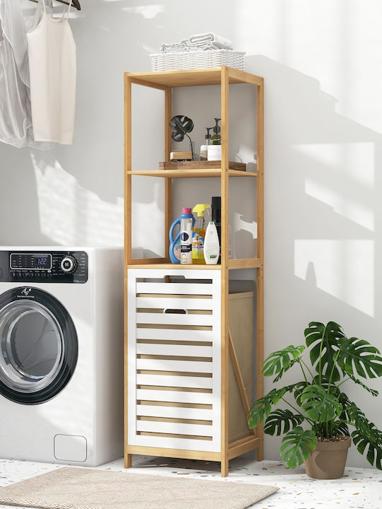 Costway Καλάθι Απλύτων Bamboo Λευκό
