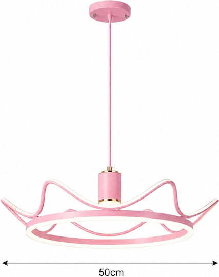 Einfaches Kinderzimmer-Deckenleuchte Hängend 35W mit E27-Fassung Rosa 50cm