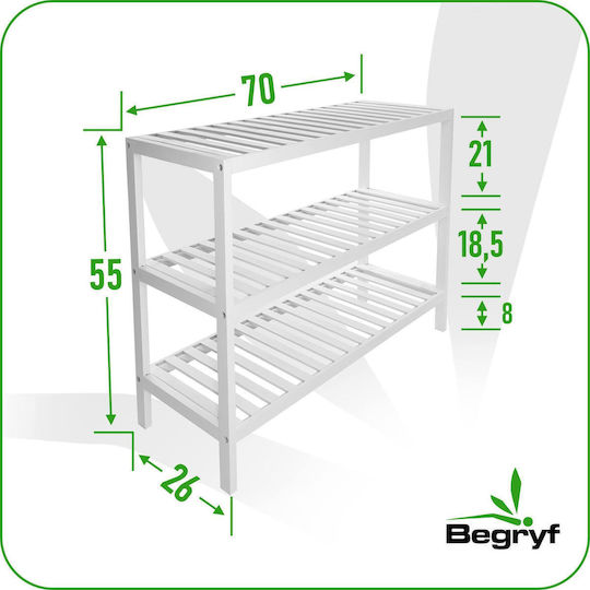 Bamboo Shoe Cabinet Hallway 55x26x70cm