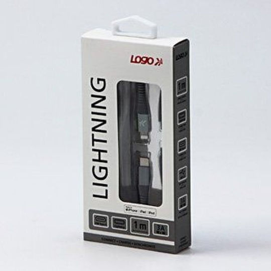 Logo Collection Плетена USB-C към Lightning кабел Сив 1м