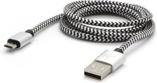 Logo Collection Geflochten USB 2.0 auf Micro-USB-Kabel Weiß 1m 1Stück