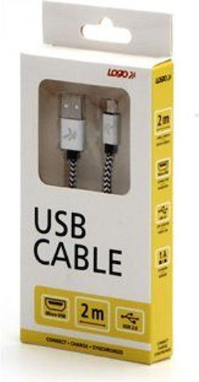 Logo Collection 2m Braided USB 2.0 to micro USB Cable