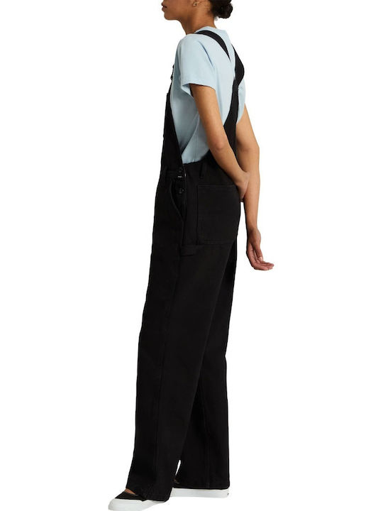 Women's Denim Dungarees Black Rinse