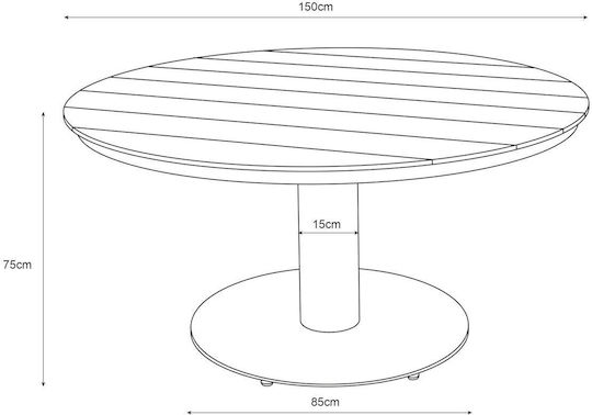 Masă De Exterior Din Aluminiu Antracit 150x150cm