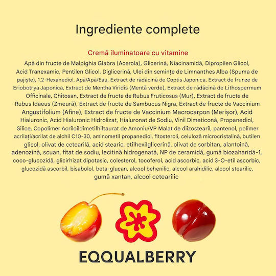 Eqqualberry Vitamin Illuminating Cremă Hidratantă de Față Împotriva Imperfecțiunilor cu Vitamina C și Niacinamidă 50ml