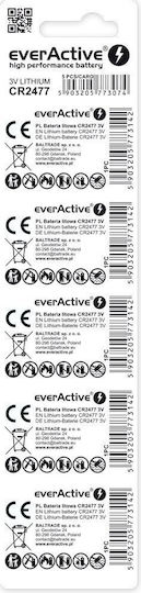 EverActive Батерии Литий За часовници CR2477 3V 5бр