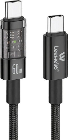 Leewello USB 2.0 Kabel USB-C männlich - USB-C 60W PD Schwarz 1m 783212