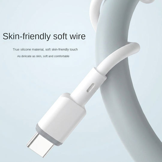 Leewello USB 2.0 Cable USB-C male - USB-C 60W PD Λευκό 1m 783216