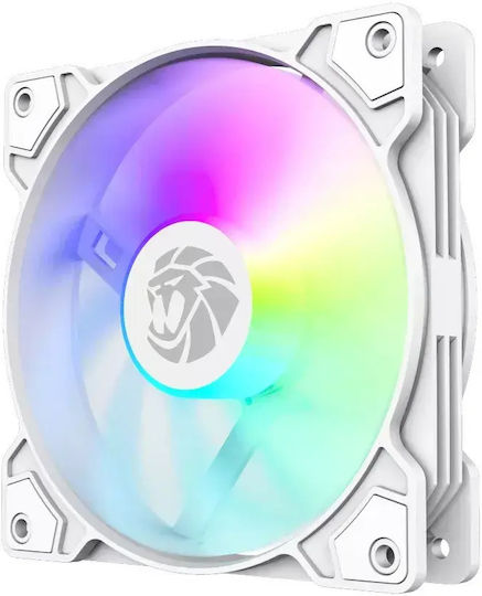 GameMax FN12A-S5 Вентилатор за кутия 120mm (1600rpm / 41cfm) с RGB Осветление и Свързване 3-Pin / 4-Pin PWM Бял