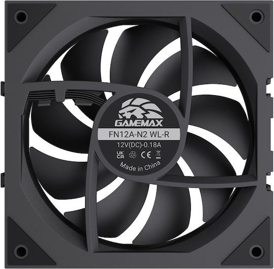 GameMax FN12A-N2 Обратен Перкa Вентилатор за Кутия 120mm (2000rpm / 58.6cfm) с RGB Осветление и Свързване 3-Pin / 4-Pin PWM 3бр