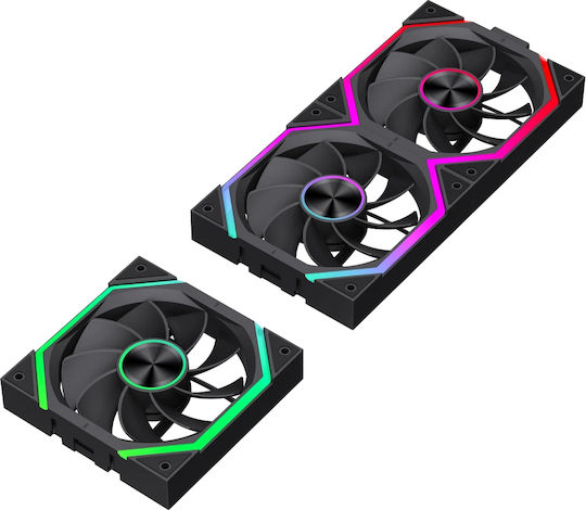 GameMax FN12A-N2 Обратен Перкa Вентилатор за Кутия 120mm (2000rpm / 58.6cfm) с RGB Осветление и Свързване 3-Pin / 4-Pin PWM 3бр