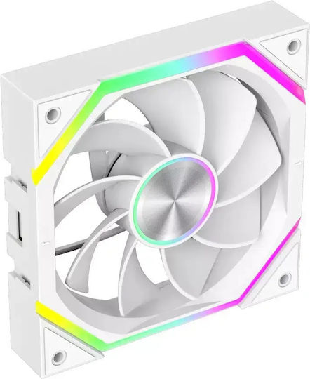 GameMax FN12A-N2 Обратен Перкa Вентилатор за кутия 120mm (2000rpm / 58.6cfm) с RGB Осветление и Свързване 3-Pin / 4-Pin PWM 3бр Бял