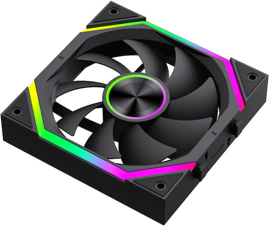 GameMax FN12A-N2 Вентилатор за кутия 120mm (2000rpm / 58.6cfm) с RGB Осветление и Свързване 3-Pin / 4-Pin PWM 3бр