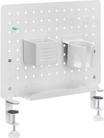 Powerton Ergo Pegboard Office Organizer Clampable To A Desk Grey Wpepb01