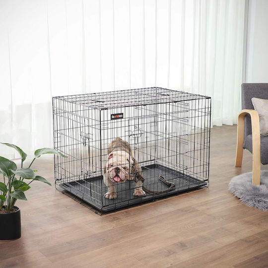 Feandrea Feandrea Hunde-Drahtkäfig mit 2 Türen Schwarz 107x70x78cm