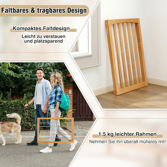 Costway Divider De Verandă Din Lemn Pentru Câine Cu 3 Panouri