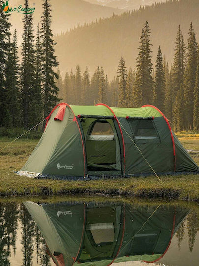Cort Camping Tunel Verde 4 Anotimpuri pentru 3 Persoane 370x220x150cm