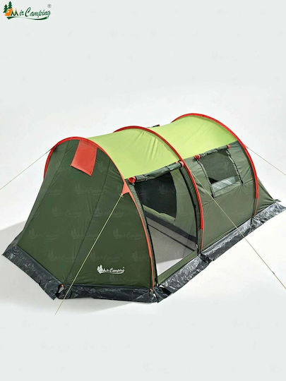 Cort Camping Tunel Verde 4 Anotimpuri pentru 3 Persoane 370x220x150cm