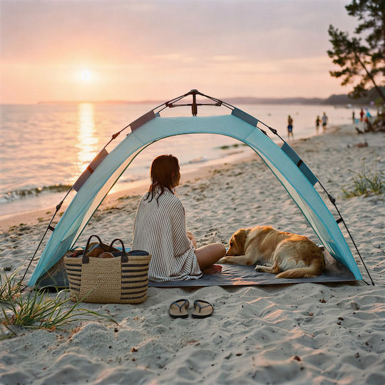 Nils Cort Camping Pop Up Albastru 200x145x115cm