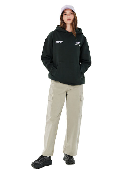 Long Women's Hooded Sweatshirt Black