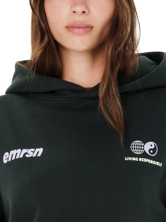 Long Women's Hooded Sweatshirt Black