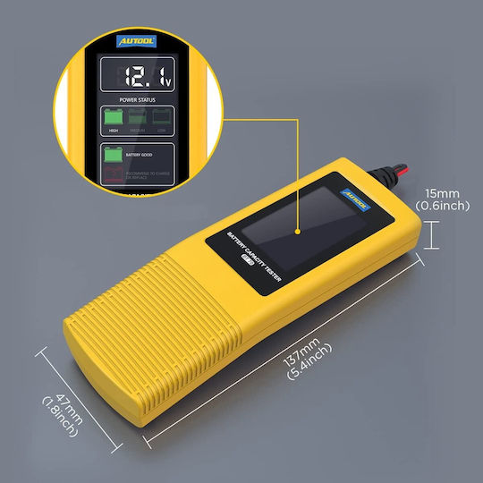 Autool BT70 Дигитален Тестер за батерии с крокодилски щипки