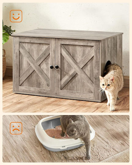Feandrea Grey Cat Toilet W80 x D53 x H50cm
