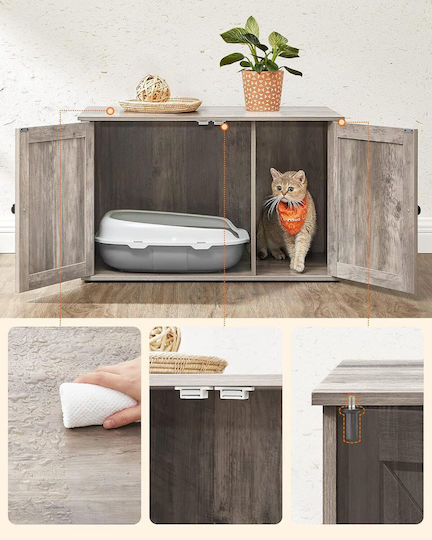 Feandrea Grey Cat Toilet W80 x D53 x H50cm