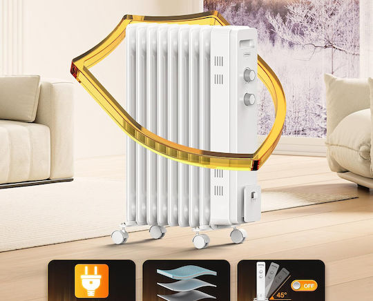 Resteq Oil Filled Radiator with 9 Slices 2000W