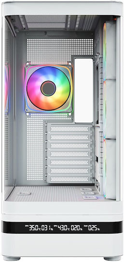 Volcano AQ200 Gaming Midi Tower Carcasă PC cu Deschidere Laterală Albă
