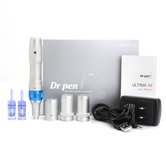 Stilou Micro-ace Titan Dermapen Dr Pen Ultima A6 Electroporare Împotriva Ridurilor Îmbătrânirii Fără Fir 2 Rezerve 12 Ace Adâncime 0,25 2,50 Mm 5 Viteze