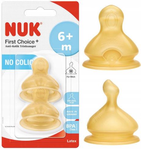 Nuk First Choice+ Θηλές από Καουτσούκ Μεσαίας Ροής για 6+ μηνών 2τμχ