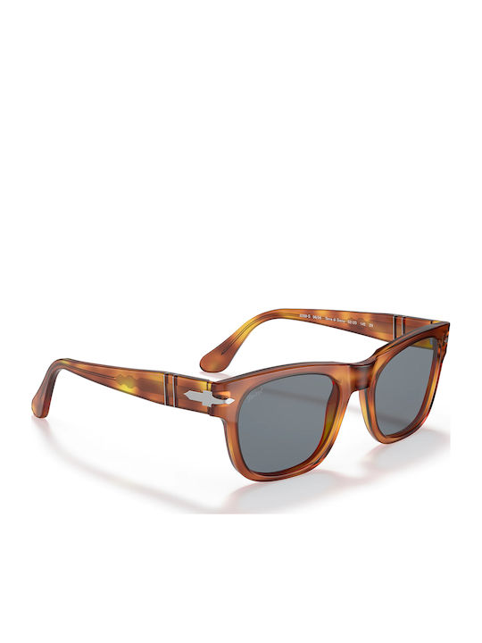 Persol Унисекс Слънчеви Очила с Кафяв Костенурков Пластмасов Рамка и Черен Стъкло