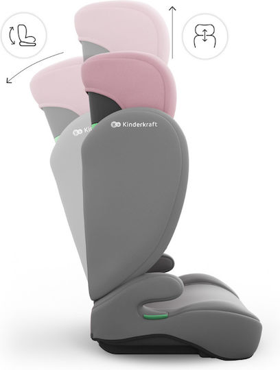 Kinderkraft I-Spark 2 Plus Столче за кола с висока облегалка i-Размер Розов