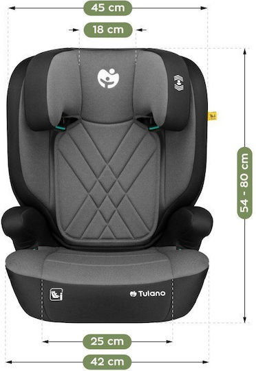 Tulano Joy 45 Столче за кола Бустер i-Size с Isofix Сив