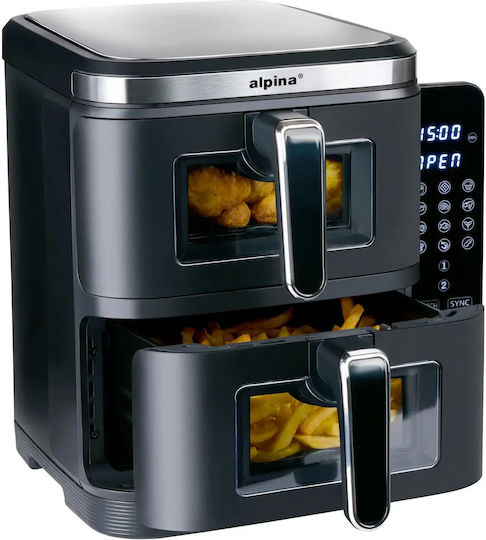Alpina Air Fryer with Double Removable Container 11l Black