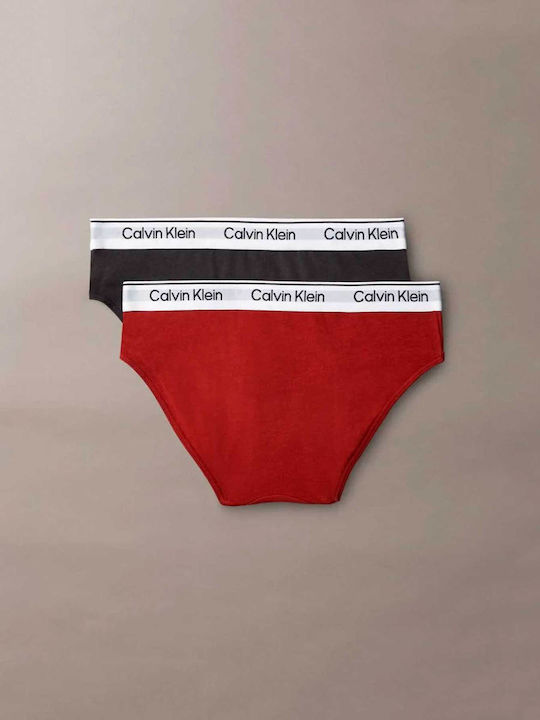 Calvin Klein Σετ Παιδικά Βρακάκια 2τμχ Firedbrick / Ckblack
