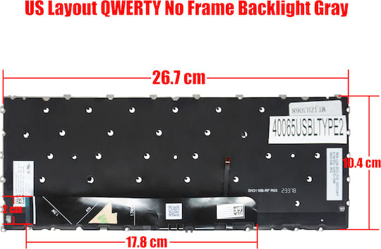 Tastatură Laptop Keyboard Lenovo Yoga 6 13alc7 82ud Yoga 6 13abr8 83b2 5cb1h24602 Pt3sb-us Sn21e711304 V213120bs1-us Sn21g94794 Us Fără Cadru Retroiluminat Gri Cod.40065usbltype2