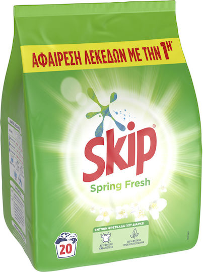 Skip Spring Fresh Απορρυπαντικό Ρούχων σε Σκόνη 1.3kg (20 Μεζούρες)