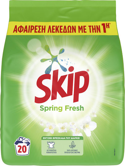 Skip Spring Fresh Απορρυπαντικό Ρούχων σε Σκόνη 1.3kg (20 Μεζούρες)