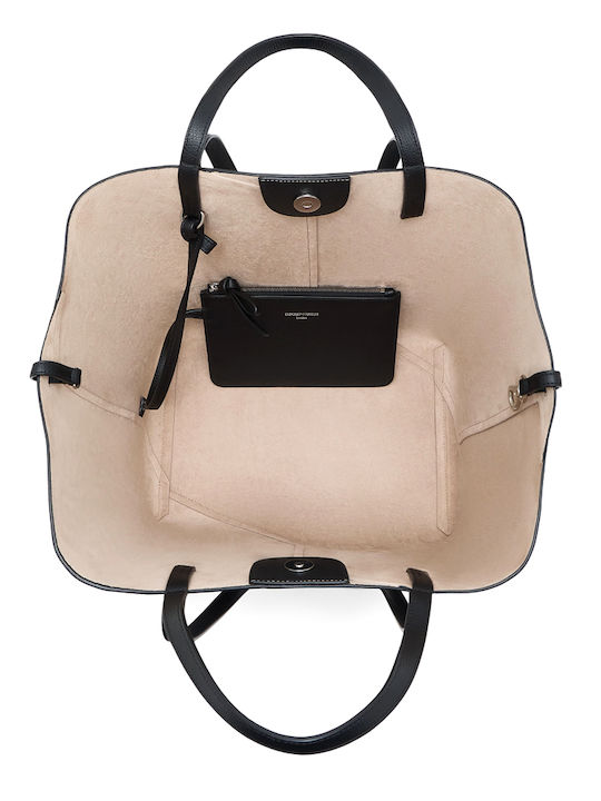 Leder Damen Shopper Tasche Wildleder Schwarze