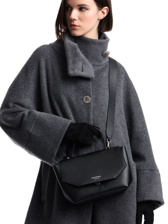 Damentasche Leder Handtasche / Schulter Wildleder Schwarze