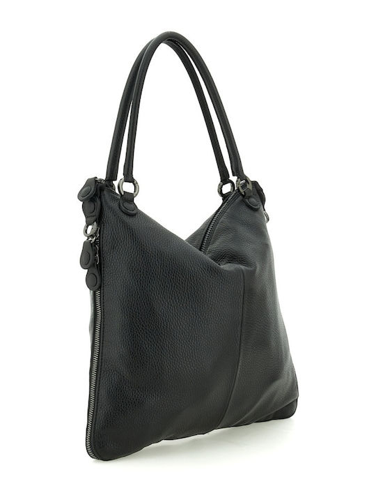 G14 Edgy Large Leather Women's Shoulder / Crossbody Bag Black